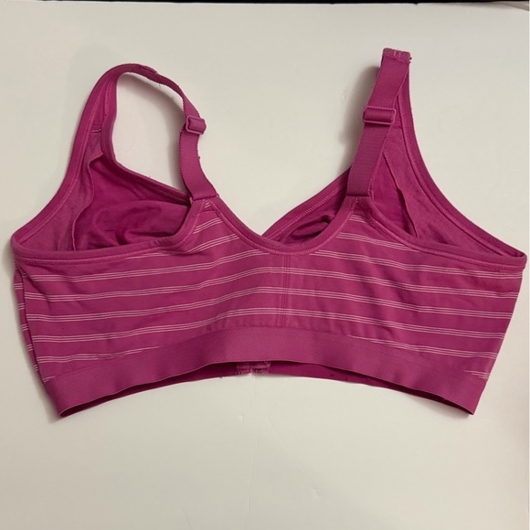 Cacique Lane Bryant Front-Close Wire-Free Bra 42DD Pink Stripe - Picture 3 of 5